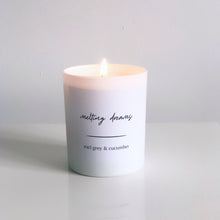 Load image into Gallery viewer, Earl Grey &amp; Cucumber, White Candle
