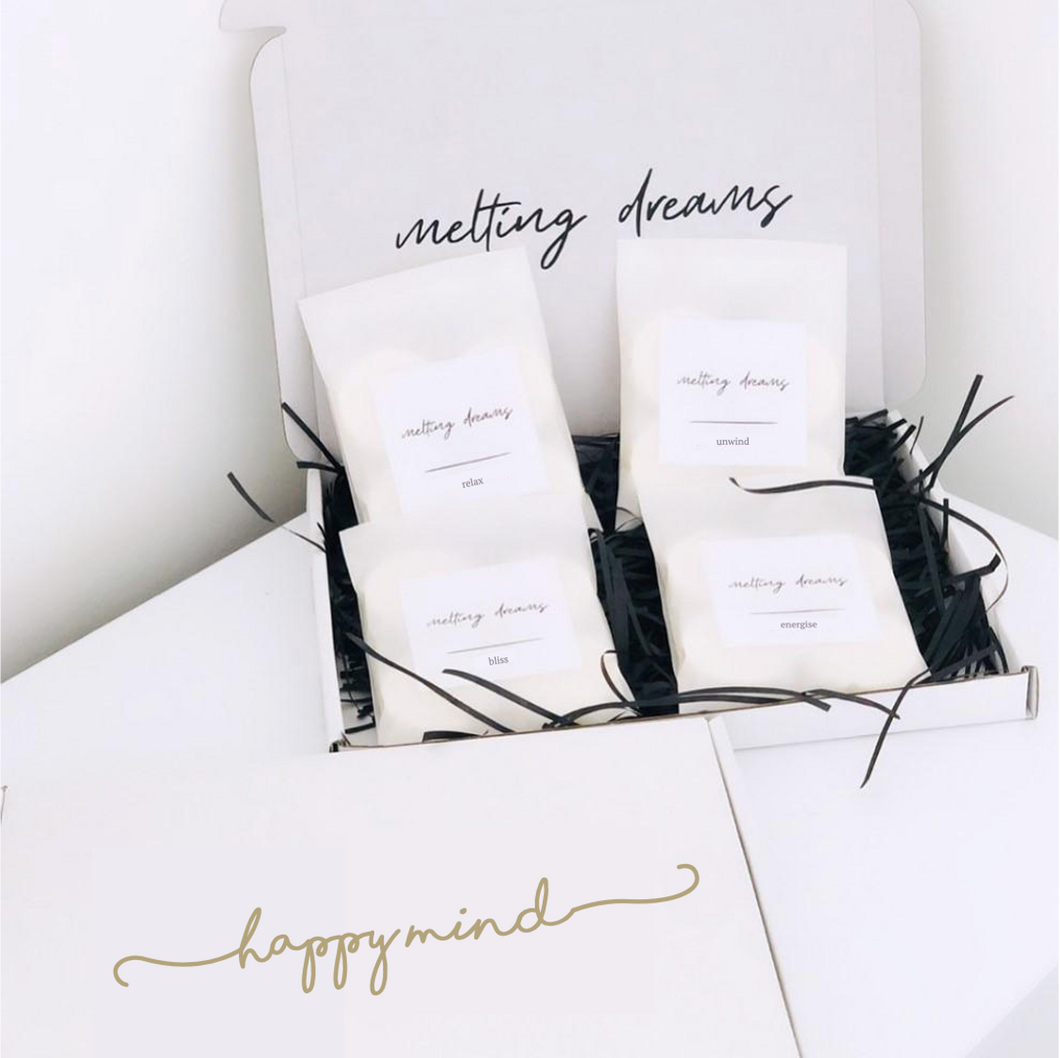 luxurious wax melts, happy mind gift box