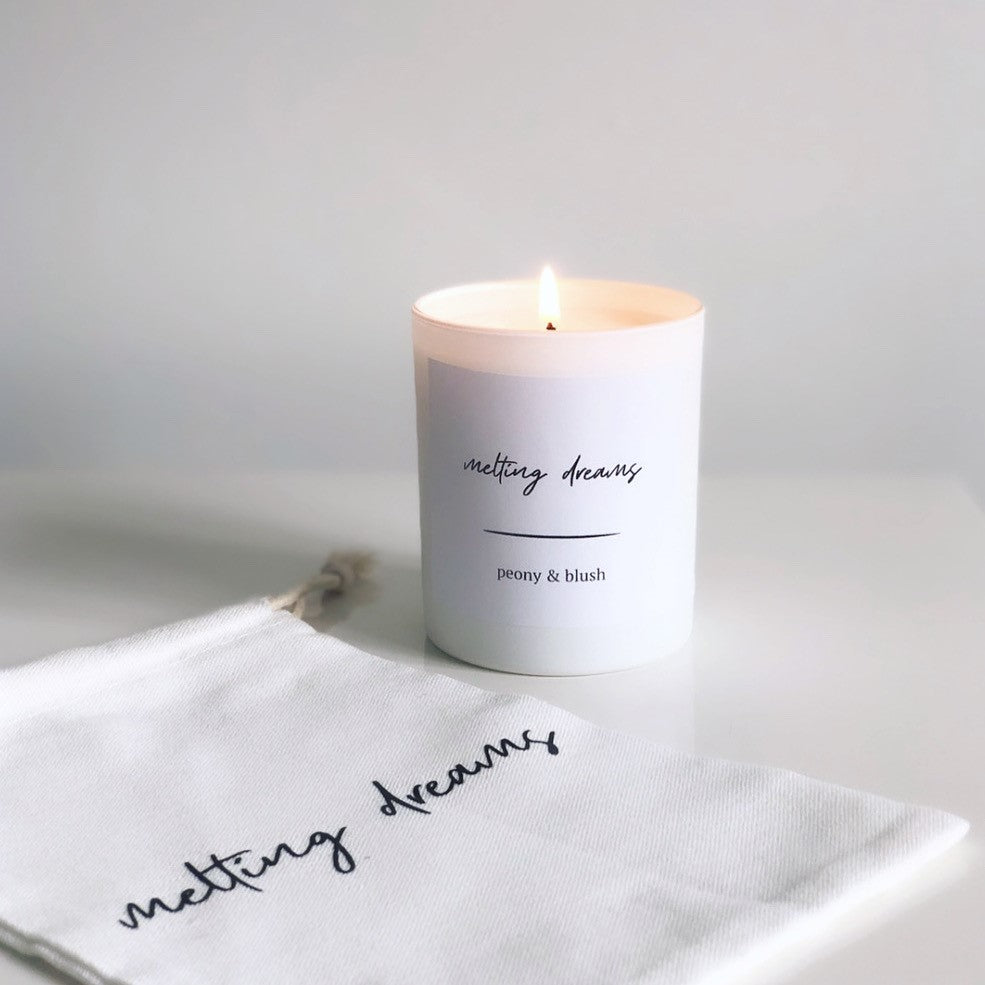 Peony & Blush, White Candle