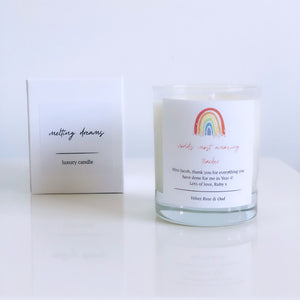 Teacher Gift, Rainbow Candle