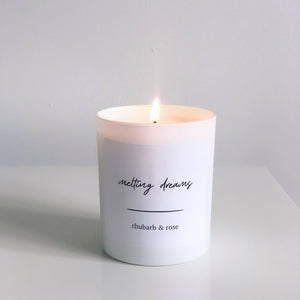 Rhubarb & Rose, White Candle