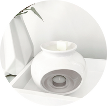 Load image into Gallery viewer, White oval wax burner. 
